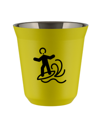 Tasse 80 ml JAUNE "Planche à voile (noir)" Tasse 80 ml JAUNE "Planche à voile (noir)"