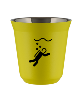 Tasse 80 ml JAUNE "Plongée" Tasse 80 ml JAUNE "Plongée"