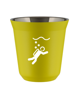 Tasse 80 ml JAUNE "Plongée (blanc)" Tasse 80 ml JAUNE "Plongée (blanc)"