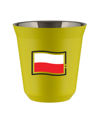 Tasse 80 ml JAUNE "Drapeau polonais (noir)" Tasse 80 ml JAUNE "Drapeau polonais (noir)"