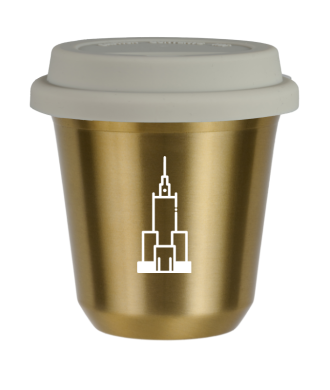 Tasse 80 ml OR "Pałac kultury i nauki (blanc)", avec couvercle blanc Tasse 80 ml OR "Pałac kultury i nauki (blanc)", avec couvercle blanc