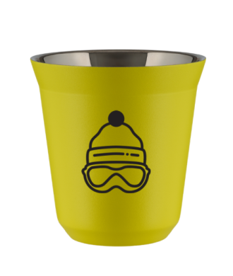 Tasse 80 ml JAUNE "Casquette (noir)" Tasse 80 ml JAUNE "Casquette (noir)"