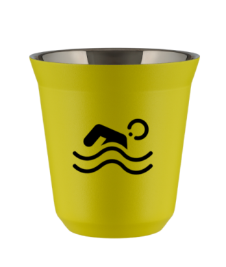Tasse 80 ml JAUNE "Natation (noir)" Tasse 80 ml JAUNE "Natation (noir)"