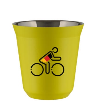 Tasse 80 ml JAUNE "Cycliste aux couleurs allemandes (noir)" Tasse 80 ml JAUNE "Cycliste aux couleurs allemandes (noir)"