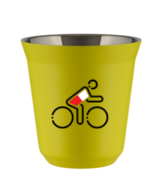 Tasse 80 ml JAUNE "Cycliste aux couleurs polonaises" Tasse 80 ml JAUNE "Cycliste aux couleurs polonaises"
