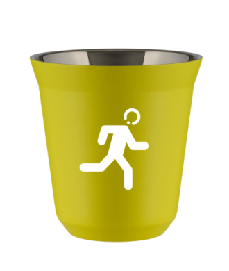 Tasse 80 ml JAUNE "Coureur (blanc)" Tasse 80 ml JAUNE "Coureur (blanc)"