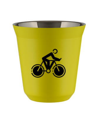 Tasse 80 ml JAUNE "Cyclisme 2 (noir)" Tasse 80 ml JAUNE "Cyclisme 2 (noir)"