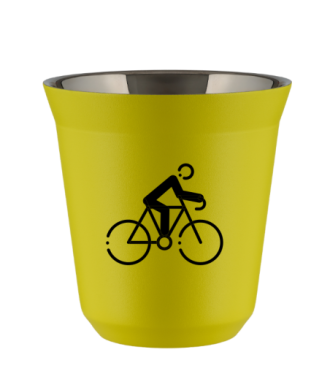 Tasse 80 ml JAUNE "Cyclisme 3 (noir)" Tasse 80 ml JAUNE "Cyclisme 3 (noir)"