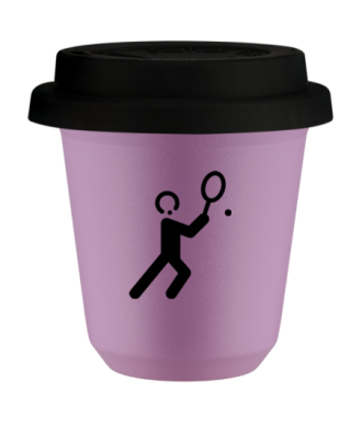 Tasse 80 ml LILAS "Tennis 1", avec couvercle noir Tasse 80 ml LILAS "Tennis 1", avec couvercle noir