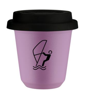 Tasse 80 ml LILAS "Sports nautiques", avec couvercle noir Tasse 80 ml LILAS "Sports nautiques", avec couvercle noir