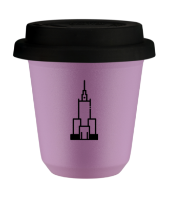 Tasse 80 ml LILAS "Pałac kultury i nauki", avec couvercle noir Tasse 80 ml LILAS "Pałac kultury i nauki", avec couvercle noir