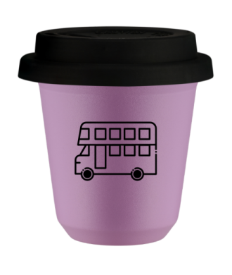 Tasse 80 ml LILAS "Bus (noir)", avec couvercle noir Tasse 80 ml LILAS "Bus (noir)", avec couvercle noir
