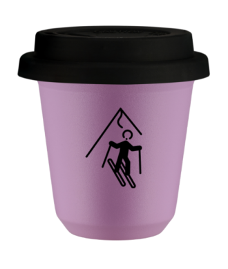 Tasse 80 ml LILAS "Ski (noir)", avec couvercle noir Tasse 80 ml LILAS "Ski (noir)", avec couvercle noir