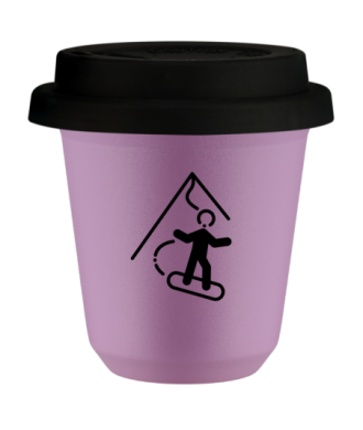 Tasse 80 ml LILAS "Snowboard (noir)", avec couvercle noir Tasse 80 ml LILAS "Snowboard (noir)", avec couvercle noir