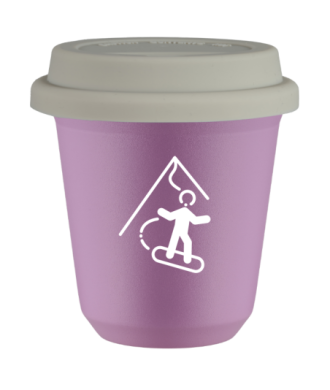 Tasse 80 ml LILAS "Snowboard (blanc)", avec couvercle blanc Tasse 80 ml LILAS "Snowboard (blanc)", avec couvercle blanc