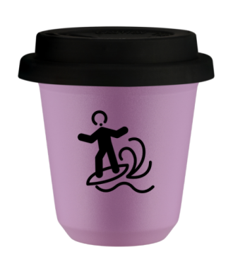 Tasse 80 ml LILAS "Planche à voile", avec couvercle noir Tasse 80 ml LILAS "Planche à voile", avec couvercle noir