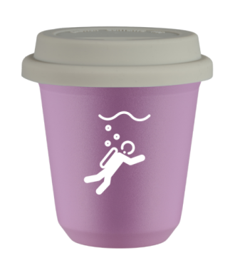 Tasse 80 ml LILAS "Plongée (blanc)", avec couvercle blanc Tasse 80 ml LILAS "Plongée (blanc)", avec couvercle blanc