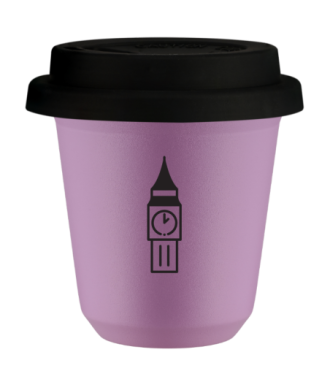Tasse 80 ml LILAS "BIG BEN (noir)", avec couvercle noir Tasse 80 ml LILAS "BIG BEN (noir)", avec couvercle noir