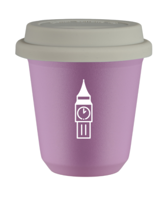 Tasse 80 ml LILAS "BIG BEN (blanc)", avec couvercle blanc Tasse 80 ml LILAS "BIG BEN (blanc)", avec couvercle blanc