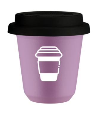 Tasse 80 ml LILAS, avec couvercle noir Tasse 80 ml LILAS, avec couvercle noir
