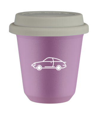 Tasse 80 ml LILAS "Voiture (blanc)", avec couvercle blanc Tasse 80 ml LILAS "Voiture (blanc)", avec couvercle blanc