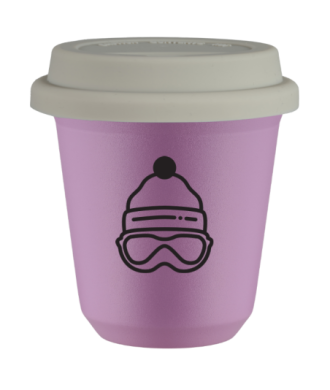 Tasse 80 ml LILAS "Casquette (noir)", avec couvercle blanc Tasse 80 ml LILAS "Casquette (noir)", avec couvercle blanc