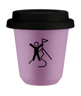 Tasse 80 ml LILAS "Escalade 1 (noir)", avec couvercle noir Tasse 80 ml LILAS "Escalade 1 (noir)", avec couvercle noir