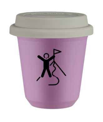 Tasse 80 ml LILAS "Escalade 1 (noir)", avec couvercle blanc Tasse 80 ml LILAS "Escalade 1 (noir)", avec couvercle blanc