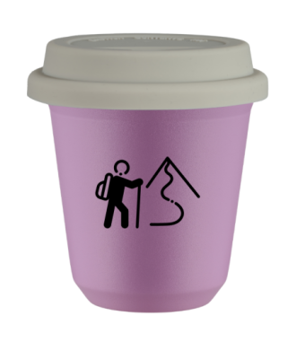 Tasse 80 ml LILAS "Escalade 2", avec couvercle blanc Tasse 80 ml LILAS "Escalade 2", avec couvercle blanc