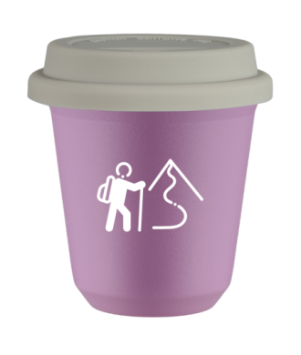 Tasse 80 ml LILAS "Escalade 2 (blanc)", avec couvercle blanc Tasse 80 ml LILAS "Escalade 2 (blanc)", avec couvercle blanc