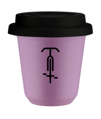 Tasse 80 ml LILAS "Cyclisme 1", avec couvercle noir Tasse 80 ml LILAS "Cyclisme 1", avec couvercle noir