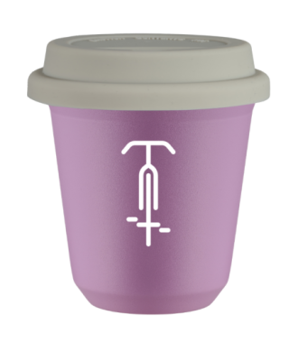 Tasse 80 ml LILAS "Cyclisme 1 (blanc)", avec couvercle blanc Tasse 80 ml LILAS "Cyclisme 1 (blanc)", avec couvercle blanc