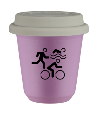 Tasse 80 ml LILAS "Sports", avec couvercle blanc Tasse 80 ml LILAS "Sports", avec couvercle blanc