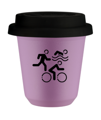 Tasse 80 ml LILAS "Sports (noir)", avec couvercle noir Tasse 80 ml LILAS "Sports (noir)", avec couvercle noir