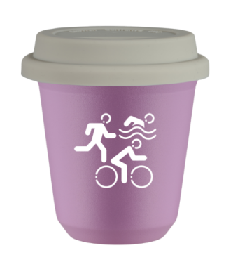 Tasse 80 ml LILAS "Sports (blanc)", avec couvercle blanc Tasse 80 ml LILAS "Sports (blanc)", avec couvercle blanc