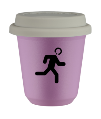 Tasse 80 ml LILAS "Coureur", avec couvercle blanc Tasse 80 ml LILAS "Coureur", avec couvercle blanc
