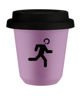 Tasse 80 ml LILAS "Coureur (noir)", avec couvercle noir Tasse 80 ml LILAS "Coureur (noir)", avec couvercle noir