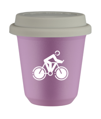 Tasse 80 ml LILAS "Cyclisme 2 (blanc)", avec couvercle blanc Tasse 80 ml LILAS "Cyclisme 2 (blanc)", avec couvercle blanc