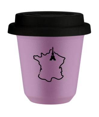 Tasse 80 ml LILAS "France (noir)", avec couvercle noir Tasse 80 ml LILAS "France (noir)", avec couvercle noir