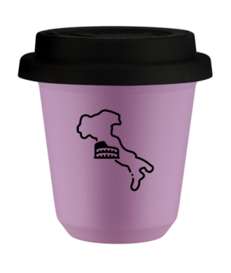 Tasse 80 ml LILAS "Italie (noir)", avec couvercle noir Tasse 80 ml LILAS "Italie (noir)", avec couvercle noir