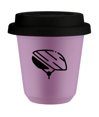 Tasse 80 ml LILAS "Casque (noir)", avec couvercle noir Tasse 80 ml LILAS "Casque (noir)", avec couvercle noir