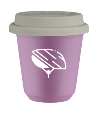 Tasse 80 ml LILAS "Casque (blanc)", avec couvercle blanc Tasse 80 ml LILAS "Casque (blanc)", avec couvercle blanc