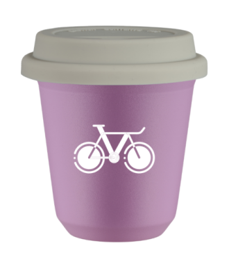 Tasse 80 ml LILAS "Vélo 1 (blanc)", avec couvercle blanc Tasse 80 ml LILAS "Vélo 1 (blanc)", avec couvercle blanc