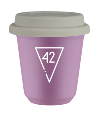 Tasse 80 ml LILAS "42 (blanc)", avec couvercle blanc Tasse 80 ml LILAS "42 (blanc)", avec couvercle blanc