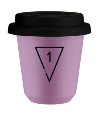 Tasse 80 ml LILAS "1 (noir)", avec couvercle noir Tasse 80 ml LILAS "1 (noir)", avec couvercle noir