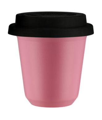 Tasse 80 ml ROSE, avec couvercle noir Tasse 80 ml ROSE, avec couvercle noir