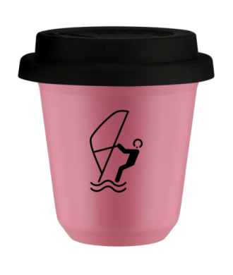 Tasse 80 ml ROSE "Sports nautiques", avec couvercle noir Tasse 80 ml ROSE "Sports nautiques", avec couvercle noir
