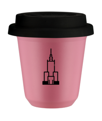 Tasse 80 ml ROSE "Pałac kultury i nauki", avec couvercle noir Tasse 80 ml ROSE "Pałac kultury i nauki", avec couvercle noir