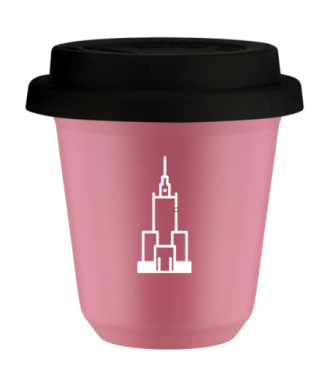 Tasse 80 ml ROSE "Pałac kultury i nauki (blanc)", avec couvercle noir Tasse 80 ml ROSE "Pałac kultury i nauki (blanc)", avec couvercle noir