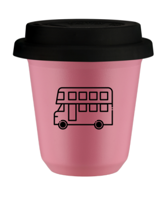 Tasse 80 ml ROSE "Bus", avec couvercle noir Tasse 80 ml ROSE "Bus", avec couvercle noir